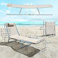 Set of 2 Folding Chaise Lounge Chairs, Outdoor Poolside Sun Tanning Chairs w/ Pillow, Reclining Backrest, Cream White