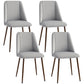 Upholstered Dining Chairs Set of 4, Velvet Accent Chair with Back and Wood-grain Steel Leg for Kitchen, Grey