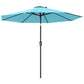 10' x 8' Round Market Umbrella, Patio Umbrella with Crank Handle and Tilt, Outdoor Parasol for Garden, Sky Blue