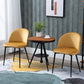 Set of 2 Mid-Back Dining Chair, Mid-Back Velvet-touch Upholstery Kitchen Chair for Living Room Dining Room, Yellow