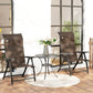 2PCs Outdoor Wicker Folding Chairs with Adjustable Backrest, Brown