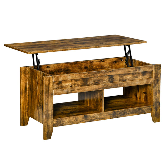 Lift Top Coffee Table with Hidden Storage - Brown
