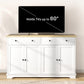 Modern Sideboard, Buffet Cabinet with Storage Drawers, Adjustable Shelves for Living Room, Dining Room, Entryway, White