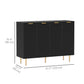 Modern Kitchen Storage Cabinet, Sideboard Buffet Cabinet with Adjustable Shelves for Hallway, Black