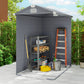4.5' x 6' Plastic Garden Storage Shed with Latch Door, Vents, Sloped Roof, Dark Grey