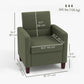 Fabric Accent Chair, Modern Armchair with Seat Cushion and Non-Slip Pads for Living Room, Bedroom, Dark Green
