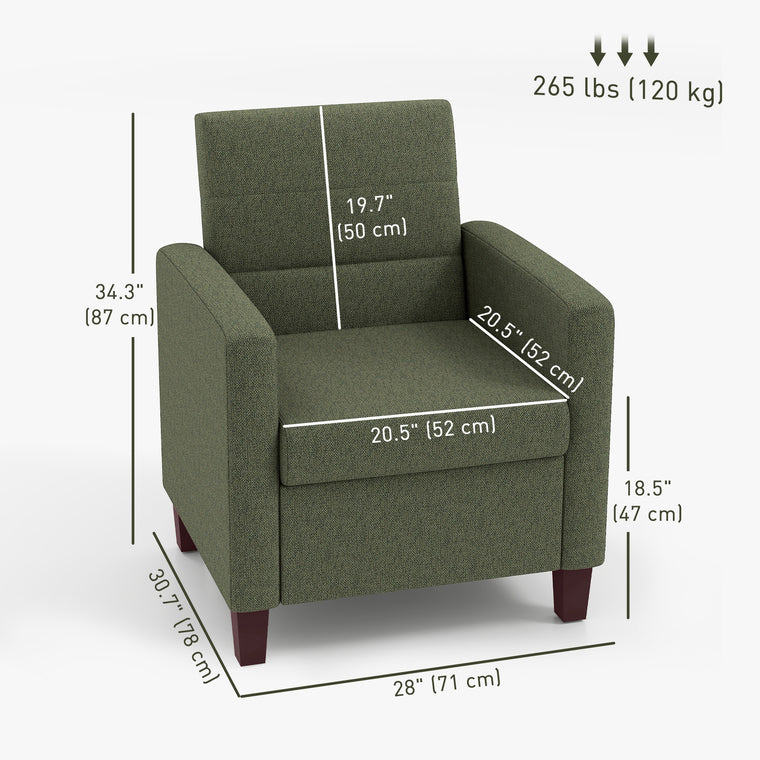 Fabric Accent Armchair with Cushion