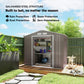 7 x 4 x 6 ft Metal Outdoor Storage Shed, Heavy-Duty Garden Tool House with Foundation Kit and Double Doors, Ideal for Patio and Backyard Storage, Light Brown