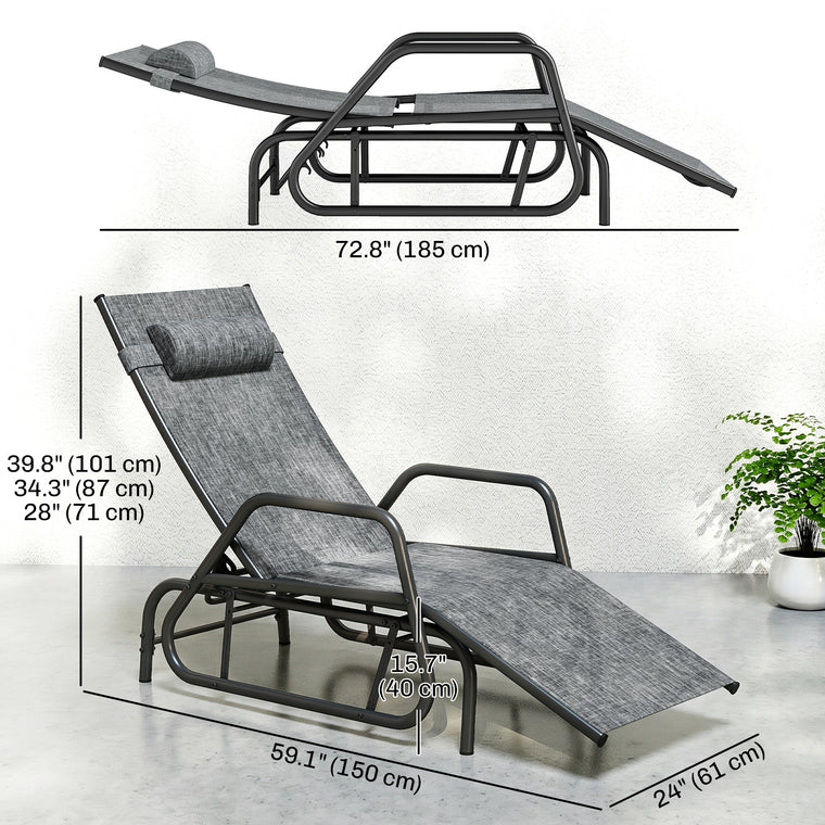 3-Position Glider Lounge Recliner with Headrest