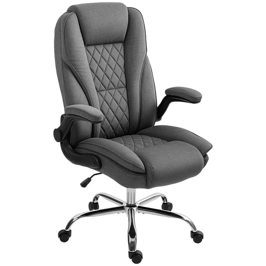 Executive Office Chair with Flip-Up Armrests - Dark Grey
