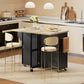 Kitchen Island with Storage, Rolling Kitchen Cart with Charging Station, Drop Leaf, Spice Rack, Towel Rack, Drawers