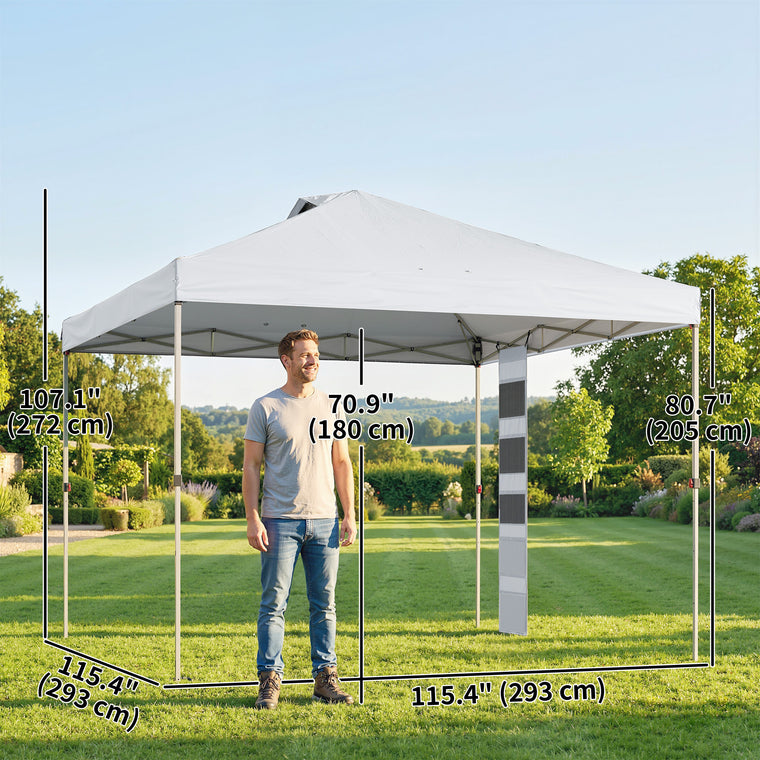 9.6' x 9.6' Pop-Up Canopy Tent with Sandbags & Wheeled Bag