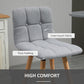 Modern Bar Stools Set of 2, 38" Upholstered Kitchen Island Stool with Solid Wood Legs, Grey