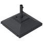 Square Umbrella Base with Wheels, 99 lbs Water or 132 lbs Sand Filled, with Double Adjustable Knob, Black