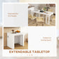 23.6"-70.9" Extendable Dining Table for 6-8 People, Space-Saving Rectangular Kitchen Table for Small Spaces, Dining Room, Kitchen, Living Room, White