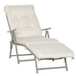 Outdoor Folding Chaise Lounge Chair Recliner with Portable Design, Adjustable Backrest, Cushion and Headrest, Black