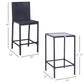 3 Piece Patio Bar Set Wicker Rattan Garden Bistro Set Barstool and Table for Patio Backyard Balcony Poolside, Black