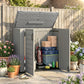 33 Cu.ft Plastic Outdoor Storage Shed, Storage Cabinet Tool Box with Lockable Double Doors and Flip-Top Lid Light Grey