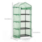 Portable Greenhouse, Outdoor Hot House Plant Flower Greenhouse with 4 Tier Shelves, Steel Frame, PE Cover, Dark Green