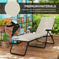 Foldable Lounge Chair, Reclining Patio Sun Lounger with 6-Position Adjustable Back, Black