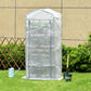 Portable Greenhouse Outdoor Hot House with 4 Tier Shelves, Steel Frame, PE Cover, 28" x 20" x 63" , White