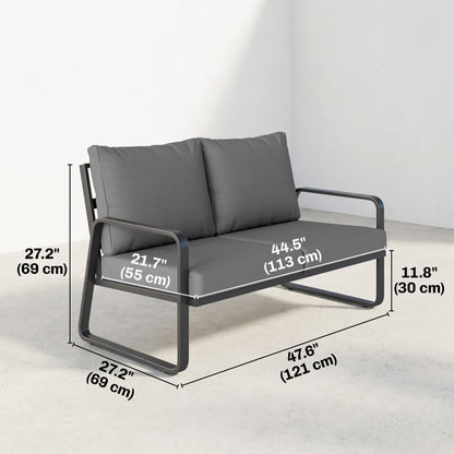 2-Seater Outdoor Loveseat Sofa with Thick Cushions