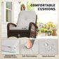 Outdoor Wicker Rattan Rocking Chair Patio Rocker with Thick Cushions for Garden Backyard Porch, Light Mixed Brown