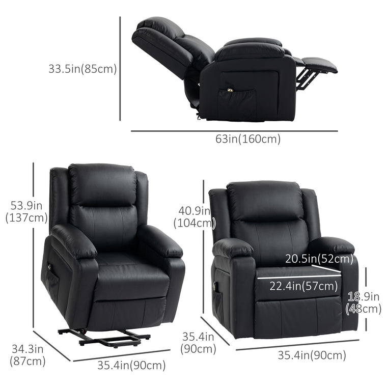 PU Leather Power Lift Recliner with Remote