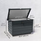 78 Gallon Garden Storage Box, Waterproof Outdoor Storage Container with Wheels and Handles, Dark Grey