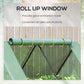 Steel Outdoor Raised Garden Bed with Greenhouse,Cover, Roll Up Door, Dual Use, 50"x37.4"x36.2", Green