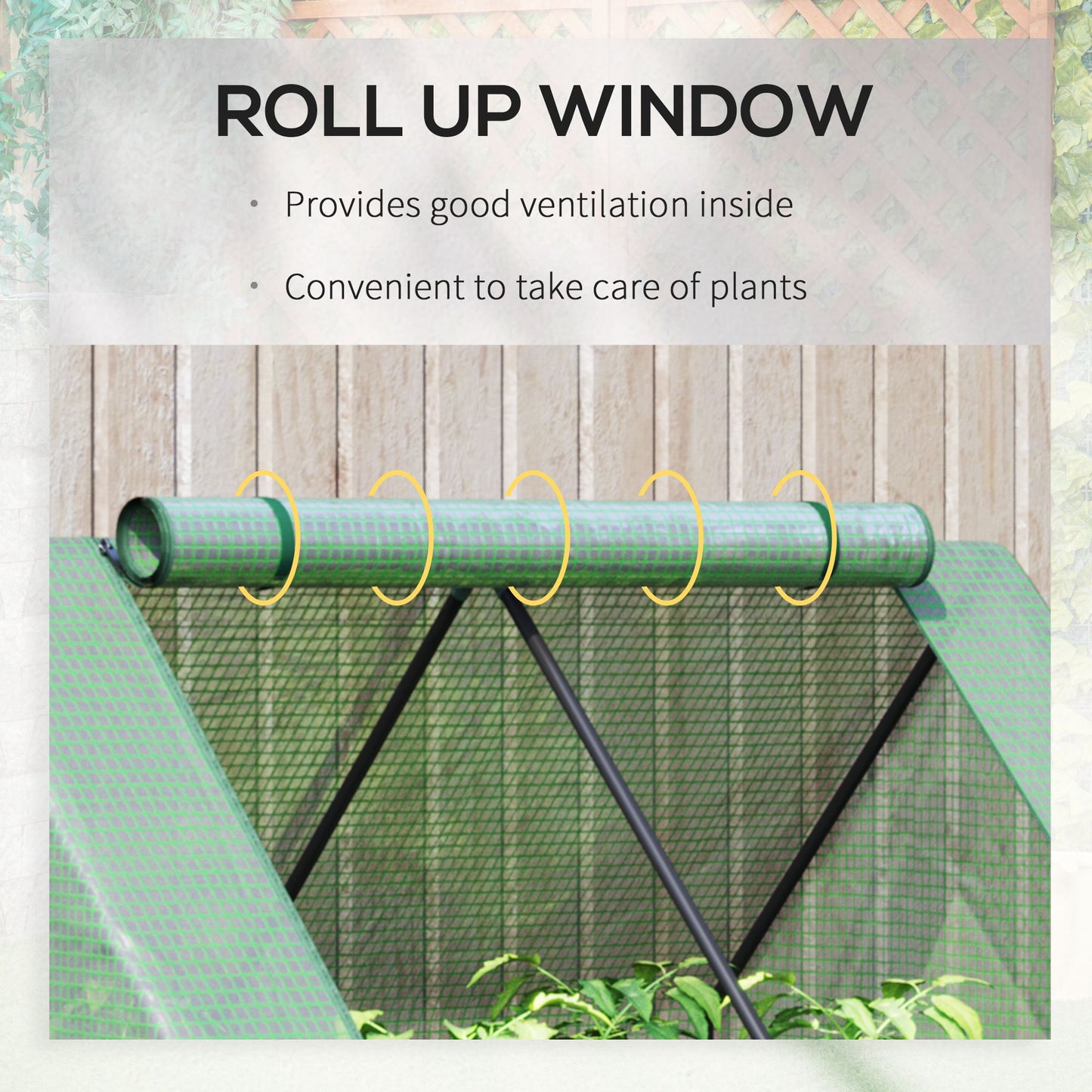 Steel Outdoor Raised Garden Bed with Greenhouse,Cover, Roll Up Door, Dual Use, 50"x37.4"x36.2", Green