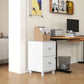 2-Drawer Small Filing Cabinet Lockable Home Office Storage Cabinet with Adjustable Hanging Bars for A4 Letter White