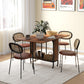Folding Dining Table, Extendable Kitchen Table for Small Spaces with Storage Shelf and 6 Wheels, Rustic Brown