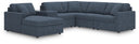 6 Pc. Sectional With Laf Corner Chaise, Raf Corner Chair And Storage Console