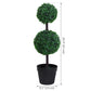 2 Ball Topiary Tree in Pot for Home Decor Set of 2, Artificial Plant for Home Office, Living Room Decor, Dark Green