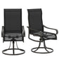 2-Piece Swivel Patio Dining Chairs, 360° Swivel Rocking Outdoor Chairs with Curved Armrests, Breathable Mesh Seat & S Shape Backrest for Yard, Lawn, Porch, Black