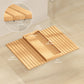 Bamboo Couch Arm Tray, Sofa Armrest Tray with Flexible Roll-up Design and Wide Compartment, Natural