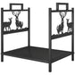 Heavy Duty Log Stand, Firewood Rack Outdoor with Handles, Wood Storage Holder for Fireplace, Black