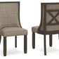 Tyler Creek - Dining UPH Side Chair (Set of 2) - Framed Back - Black / Grayish Brown