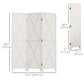 3-panel Wall Partition Farmhouse Room Separator with Foldable Design Wooden Frame 5.6FT, White