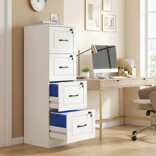 4-Drawer Vertical Filing Cabinet with Lock