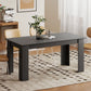 63" Kitchen Table for 4-6 People, Dining Table with Wood Effect for Dining Room, Black