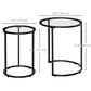 Set of 2 Round Nesting Coffee Tables with Glass Top - Black