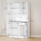 71" Buffet with Hutch and Microwave Stand - White