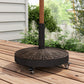 20.5" Round Parasol Base Resin Patio Umbrella Base Garden Parasol Holder Outdoor Offset Weight Stand with Wheels Bronze