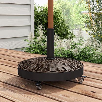 20.5" Bronze Resin Round Parasol Base with Wheels