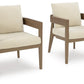 Serene Bay - Arm Chair With Cushion (Set of 2) - Dark Brown / White