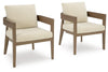 Serene Bay - Arm Chair With Cushion (Set of 2) - Dark Brown / White