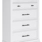 Ashbryn - White / Natural - Five Drawer Chest