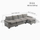L-Shaped Chenille Sectional Sofa with Chaise - Grey